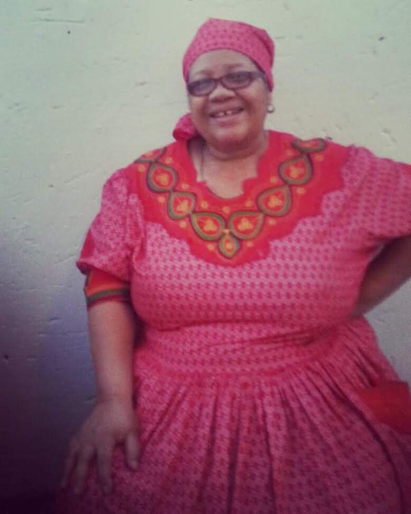 Margaret in her traditional pink dress