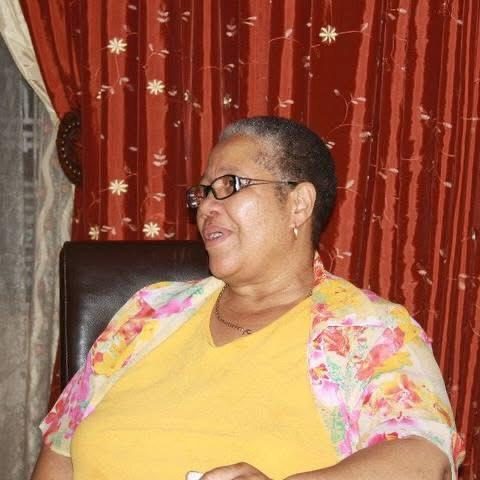 Margaret in her yellow floral top