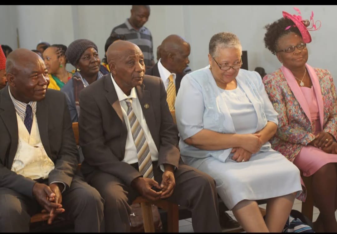 Margaret at church in her blue outfit